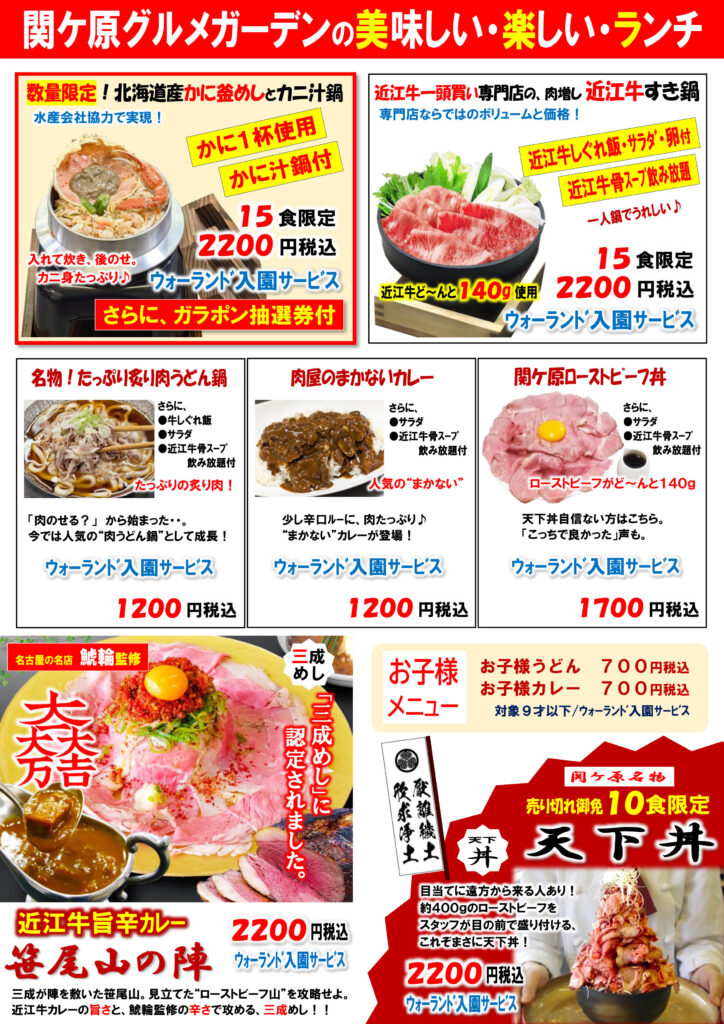 【関ヶ原グルメ】Sekigahara花伊吹の豪快グルメ4選！天下丼から近江牛カレーまでご紹介！