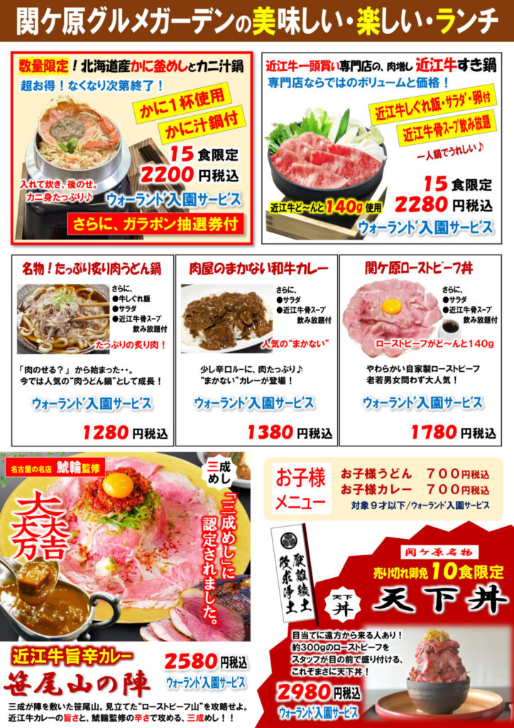 【食欲の秋到来】関ケ原で味わう美味しい・楽しい・ランチ！天下丼・近江牛カレー・ローストビーフ丼が大人気🍴
