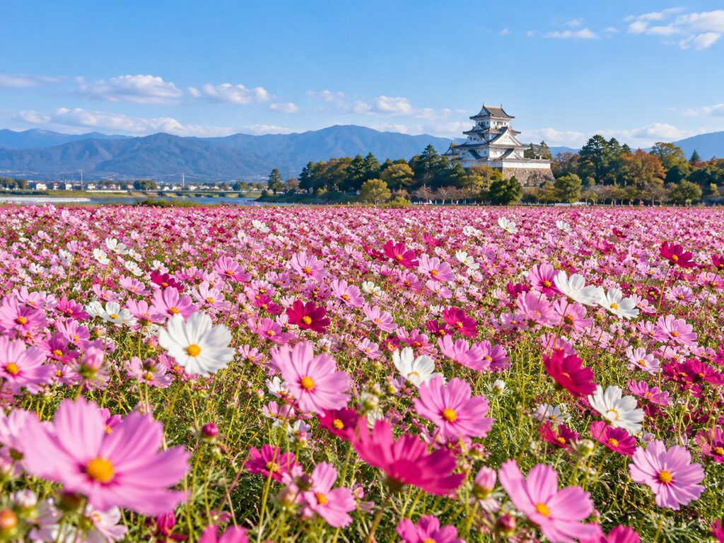🌸🌸【今が見頃！！】一面ピンクの花じゅうたん！岐阜県・墨俣のコスモス畑が絶景！！😍✨